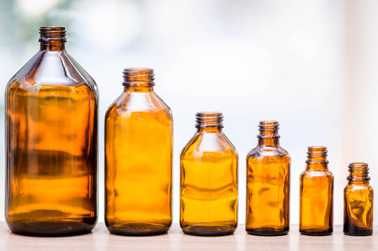 Exemplo de frascos comercializados na loja